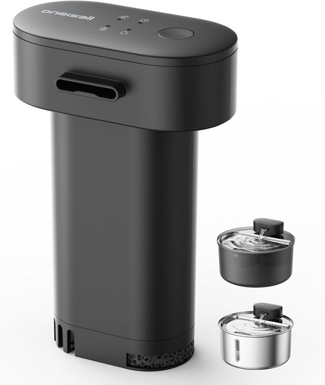 oneisall Fontaine à Eau pour Chat sans Fil, Fontaine à Boire sans Fil 2.2 L