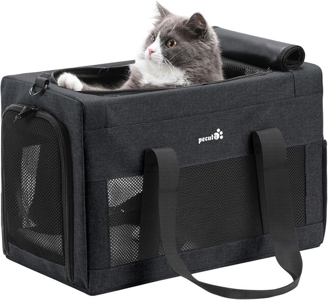 pecute Sac Transport Chat Approuvé par Les Compagnies Aériennes Gris