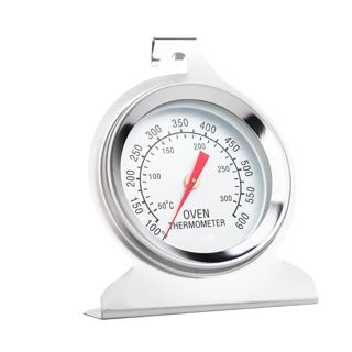 Thermomètre de Four en Acier Inoxydable Argenté à Poser Suspendre