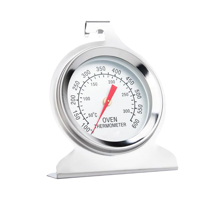 Thermomètre de Four en Acier Inoxydable Argenté à Poser Suspendre