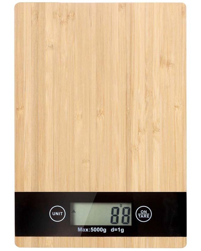 Balance de cuisine numérique en bambou - Jusqu'à 5 kg