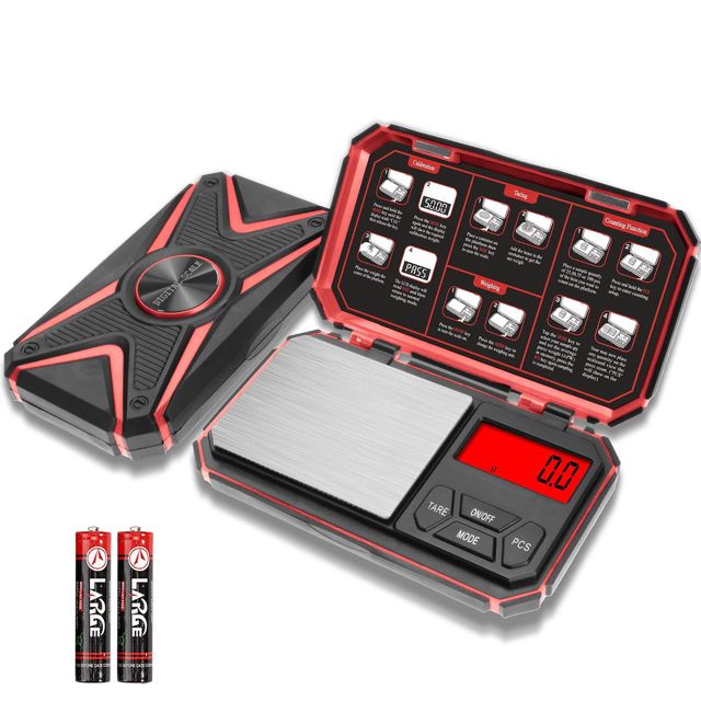 UNIWEIGH Balance de Précision 1000g/0,1g, Balance de Poche, Rouge