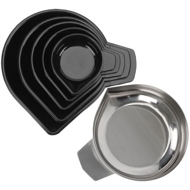 Sosoport Plateaux de Pesée en Acier Inoxydable 6 Pièces pour Balance Électronique, Accessoires Empilables pour Balance la Cuisine, Doseur de Poudre Réutilisable, Adaptés Pesage de