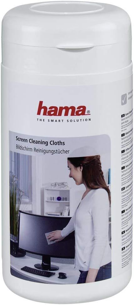 Hama Chiffons pour écrans, Distributeur de 100 Lingettes, Blanc