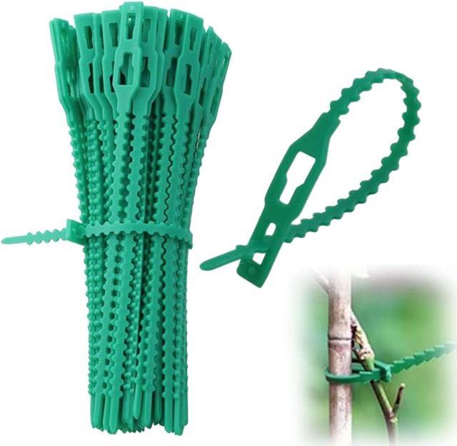 100 pièces Attaches réglables Liens de Serrage en Plastique pour Jardin Serre câbles réutilisables pour Plantes Vertes et arbustes (13cm) (vert)