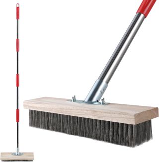 Mitclear Balai Brosse Métallique d'extérieur, Manche Télescopique 145cm