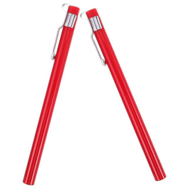 Amosfun 2 Pièces Étui Protecteur pour Sonde de Thermomètre Cuisine et Barbecue, Design Portable en Plastique Rouge avec Clip Métallique, pour Camping et Pique-niques