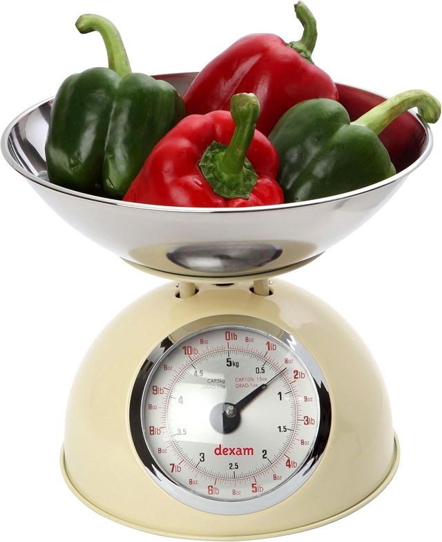 Dexam 17848104 Balance de Cuisine rétro avec Grand Bol en Acier Inoxydable Crème