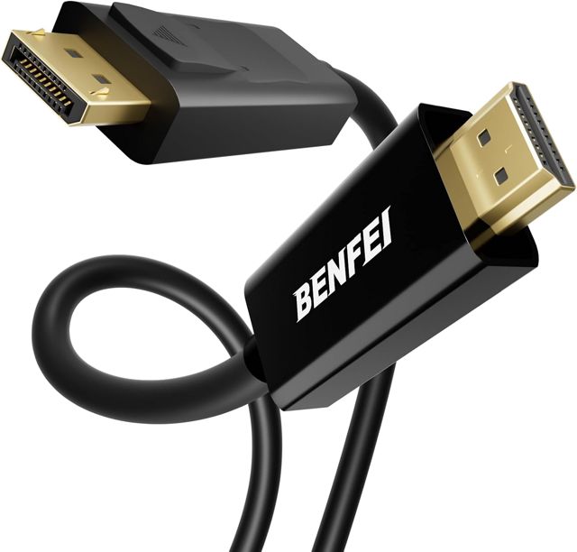 BENFEI 4K Câble DisplayPort vers HDMI 1.8M, [coque en aluminium, nylon tressé], Unidirectionnel câble Display Port vers HDMI compatible avec HP, ThinkPad, AMD, NVIDIA, ordinateur de bureau et plus