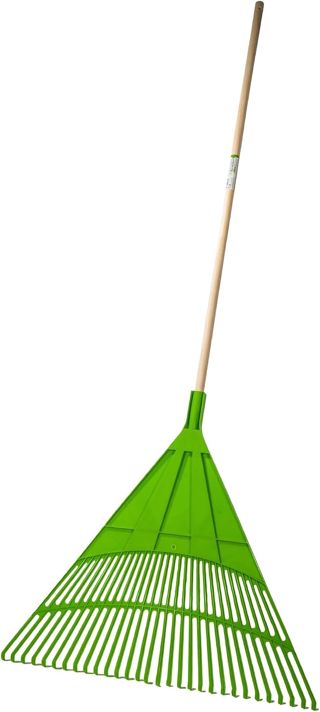 WERKA PRO Balai à Feuilles 30 Dents Manche en Bois 120 cm 76 x 70 cm