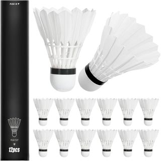Volants De Badminton: Lot de 12 Balles De Badminton, Oie Tête en Liège, avec Grande Stabilité Et Durabilitéd, Badmintons en Plumes De Canard pour Les Sports en Intérieur Et Extérieur