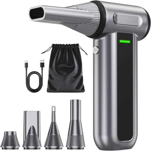 Dépoussiéreur électrique à vitesse rapide 130 000 tr/min avec batterie rechargeable de 4000 mAh pour le nettoyage et le gonflage des claviers USB C