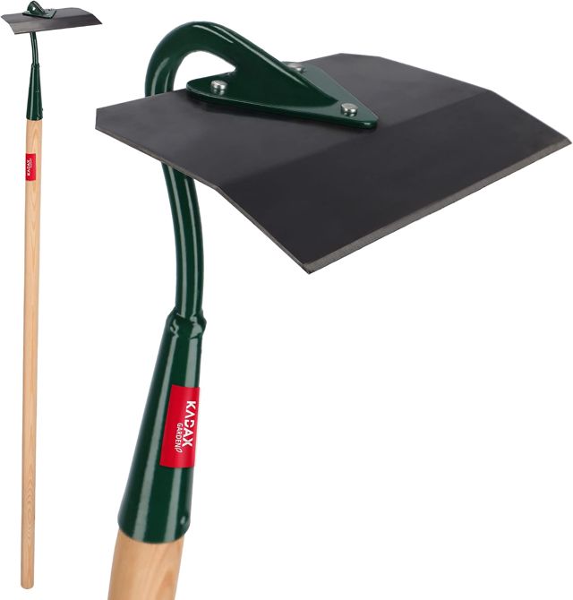 KADAX binette, binette de jardin en métal, binette à désherber avec long manche en bois, accessoire de jardin pour enlever les mauvaises herbes, binette pour ameublir, aérer et désherber le sol (16cm)