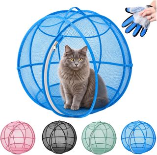 Cat Exercise Ball for Outside, 360° Mesh Rolling Cat Enclosure，B