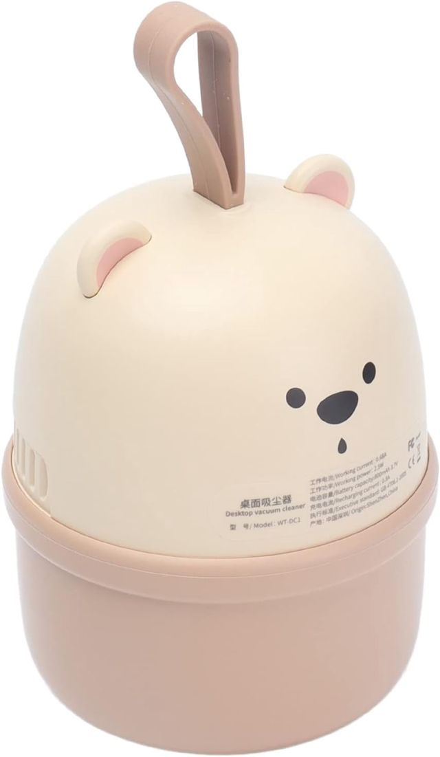TOPINCN Mini Balayeuse de Poussière pour Table, Aspiration à Haute (Beige)