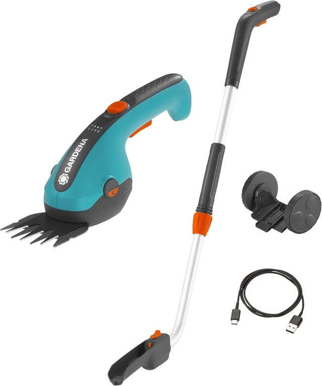 Gardena Kit cisaille à Gazon ClassicCut Li + Manche télescopique et Roues