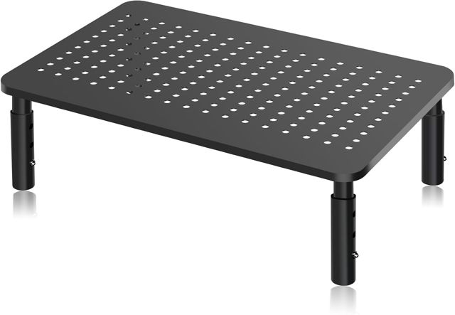 Bracwiser Support Moniteur, Rehausseur Ecran PC Bureau avec Plate-Forme Métallique Ventilée (370x235mm), Réglable en 3 Hauteurs pour Laptop, Projecteur, Imprimante jusqu'à 20 kg