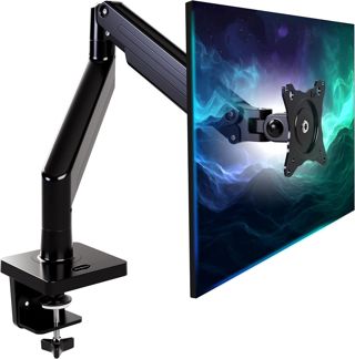 Invision Support PC Ecran Bras pour Écrans 24"-40" VESA 75/100mm Pince de Bureau Ergonomique Réglable en Hauteur 2-15kg (MX450)