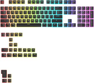 Glorious Gaming – GPBT Aura RGB-tangenter: Genomskinliga doubleshot-tangenter i PBT, passar mekaniska tangentbord i 100%,75%,65% Och 60% storlek, ANSI/ISO, Windows/macOS – Fransk AZERTY-Layout