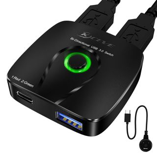 KVM Switch 2 PC 2 moniteurs DP HDMI, USB 3.0 Dual Monitor KVM Switch DisplayPort HDMI Partager 4 ports USB 3.0 Souris clavier, 4K @ 60Hz, Wired Remote(4K DP HD 2 in 2 out KVM)