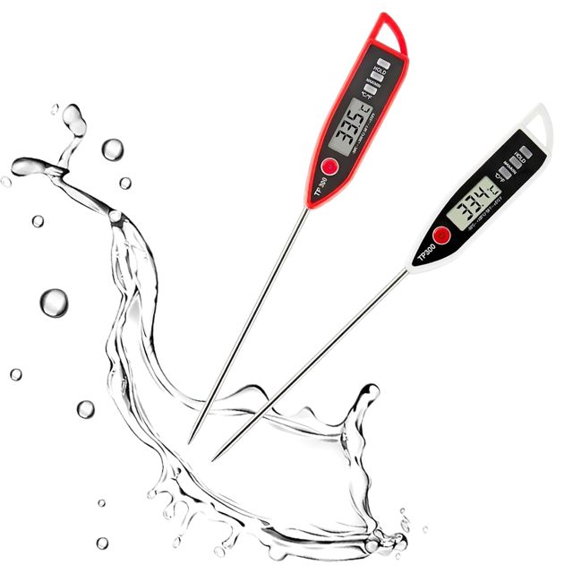 2pcs Thermometre Cuisine à Lecture Instantané avec Longue Sonde de Cuisson Thermometre Patisserie Numérique pour Boissons Chaudes Termometre Cuison avec Écran LCD
