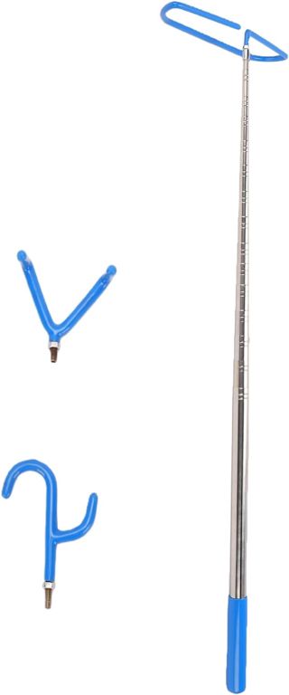 Accessoires Télescopiques pour Perche Disc Golf Retriever de 16 Pieds, Outil de Ramassage Extensible en Acier Inoxydable avec 3 Crochets Interchangeables Recouverts Caoutchouc