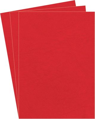 Fellowes pack de 100 couvertures de reliure Grain Cuir - A4 - pour dossiers, mémoires, projets etc - Rouge - 5370305