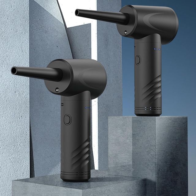 Plumeau électrique sans Fil, Souffleur D'air Haute Puissance avec 6 Buses, 3 Réglages de Vitesse, Souffleur de Poussière Rechargeable pour le Nettoyage du Clavier D'ordinateur, à (black)