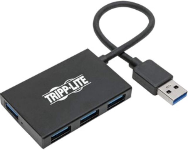 Tripp Lite Hub USB 3.0 à 4 Ports, répartiteur USB Portable pour Chargement et Transfert de données USB, 5 Gbit/s, Aluminium (U360-004-4A-AL)