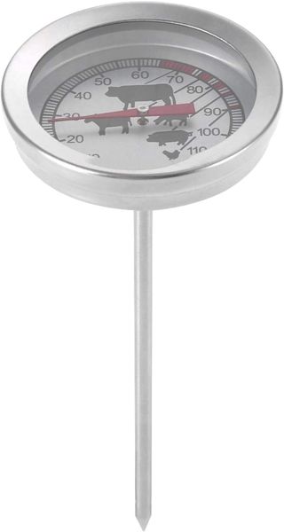 Thermomètre à sonde en acier inoxydable, thermomètre à cadran avec lecture instantanée rapide pour la dinde/barbecue/cuisine/viande