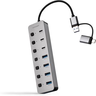 NANOCABLE 10.16.4510 - HUB USB-C + USB-A/M vers 4X USB-A + 3X USB-C 3.0 + USB-C 5V
