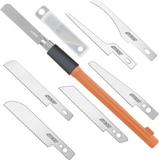 ABEST Mini scie à main pour le modélisme avec 8 lames pour le bricolage Couteau de modélisme Hobby Kit d'outils pour scie à métaux pour couper à la main les membres et les branches d'arbres.