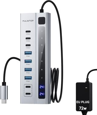Hub USB-C alimenté, hub USB avec Charge Rapide 10 Gbit/s et PD 45 W Max
