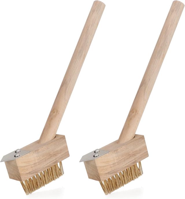 com-four® 4X Brosse à désherbage avec Poils en Acier, Brosse à Joints