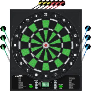 CyeeLife Cible de fléchettes électrique,Jeu de Flechette électronique Lumineux,34 Jeux et 355 Variantes,1 à 8 Joueurs