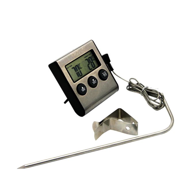 BESPORTBLE Thermomètre à Viande Cuisson avec Clip, Sonde Longue, Acier Inoxydable, Lecture Rapide, la Cuisine et Barbecue, Accessoire de Four Pratique