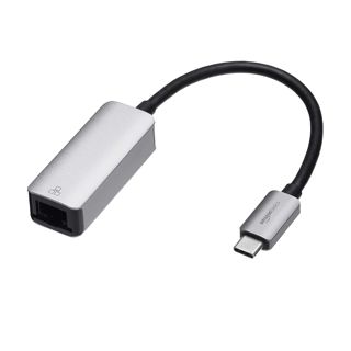 Amazon Basics Adaptateur Aluminium USB 3.1 Type-C vers Gigabit Ethernet RJ45, Gris 5,23 cm x 2,06 cm x 1,5 cm