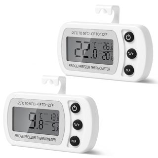 AiQlnu 2 Pièces Thermomètre Numérique pour Réfrigérateur, Magnétique Thermometre Cuisine avec Crochet, Écran LCD Facile à Lire, pour Cuisines, Restaurants, Bars, Cafés