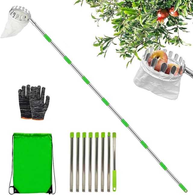 420cm Ramasse Fruit INOX,Cueille Fruit Con Perche,Cueille Cerise