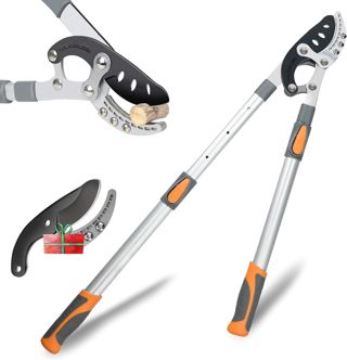 AIRAJ Coupe Branche Telescopique Ébrancheur 70-103CM,Avec Lames de Rechange,Coupe Branches les Plus Epaisses 5CM,Lame en Acier SK-5 et Coupe 6 Positions,Professionnel Coupe Branche