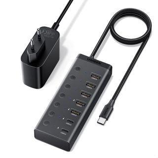 UGREEN Hub USB-C 7 en 1 Alimenté avec Interrupteurs, Câble de 100 cm
