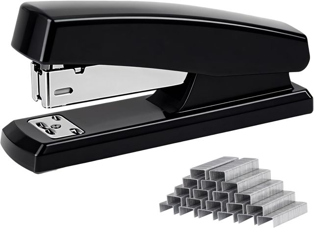 Agrafeuse De Bureau 25 Feuilles Table Universelle Agrafeuse 24/6 Stapler Pour La Compilation Des Données, Noir