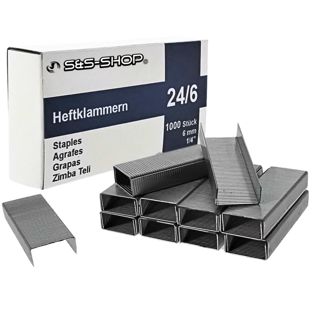 Lot de 5000 agrafe 24/6 | 5 paquets de 1000 | Extra solides | Pour agrafeuse de bureau, école et maison | Agrafes standard | Aiguilles | Galvanisées | Fournitures de bureau