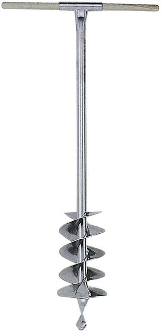 Kerbl Tarière (aide idéale pour la construction de clôtures, pré-perçage sans effort pour la fixation des poteaux, acier laqué, 70 mm) 44484