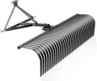 Wiltec Herse de Nivellement de Prairie Noire 172 x 90 cm Acier Herse traîné Tracteur à Gazon ATV UTV Scarification Équipement agricole Travail du Sol Entretien pâturages Herse émousseuse Hersage