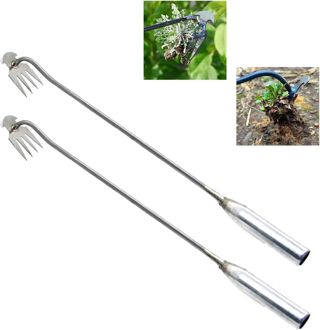 Premium Acier Manganèse Forgé Désherbeur,Désherbage Jardin 4 Dent