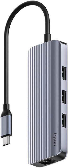 Cudy Hub USB 3.0 à 3 ports avec USB-C vers HDMI et Gigabit Ethernet, UH606