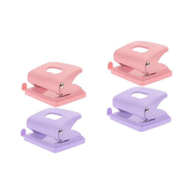NUOBESTY 2 Ensembles Agrafeuse En or Rose Attaches Bouche-trou Mini Perforatrice Perforateur De Papier Carte Perforée Deux Coups De Poing Trous Coupe-cercle Lâche Plastique 2 Pièces * 2