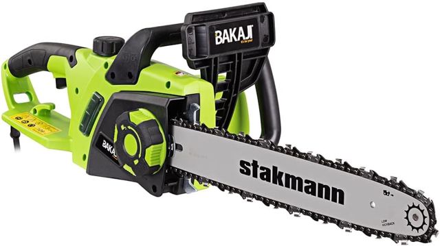 BAKAJI Tronçonneuse électrique 2400 W, scie à chaîne avec lame 40 cm pour couper les branches et le bois, scie avec vitesse 15 m/s, coupe maximale 35 cm, diamètre et alimentation 220/240 V - 50 Hz