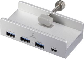 Renkforce RF-6690354 Hub USB 3+1 Ports USB-A, USB-C® USB 3.1 Gen1 5 GBit/s boîtier en Aluminium Argent RF-ACHB-350